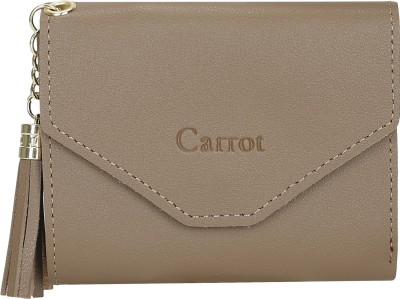 CARROT Girls Casual Khaki Artificial Leather Card Holder(6 Card Slots)