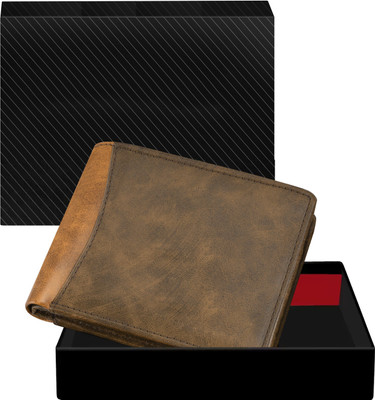 WEVYAG Men Casual, Evening/Party, Formal Tan Artificial Leather Wallet(7 Card Slots)