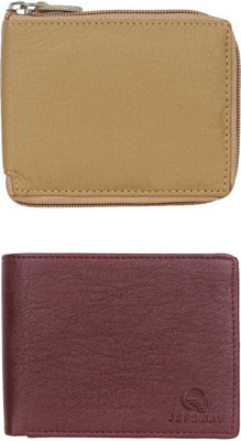 VIAZ VENTURES Men Casual, Formal, Trendy, Evening/Party, Travel Beige, Brown, Brown Artificial Leather Wallet(5 Card Slots, Pack of 2)