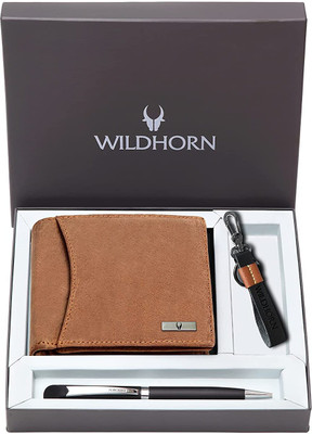 WILDHORN Men Casual Tan Genuine Leather Wallet(11 Card Slots)