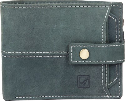 Style 98 Men Green Genuine Leather Wallet(4 Card Slots)