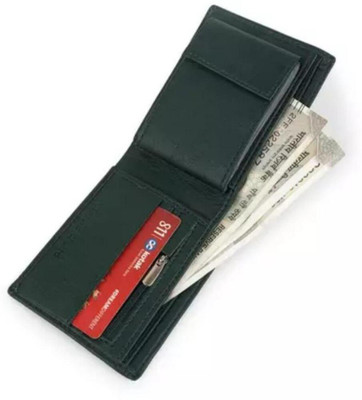 Classic World Men Green Artificial Leather Wallet(10 Card Slots)