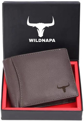 WILD NAPA Men Casual Brown Genuine Leather Wallet(8 Card Slots)