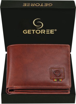 GETOREE Men Casual Tan Genuine Leather Wallet(4 Card Slots)