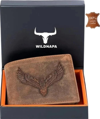 WILD NAPA Men Brown Genuine Leather Wallet(8 Card Slots)