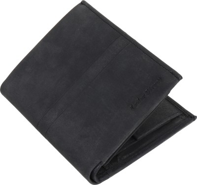 Leder Street Men Casual, Travel, Trendy Black Genuine Leather Wallet(10 Card Slots)