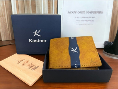 Kastner Men Formal Tan Artificial Leather Wallet(2 Card Slots)