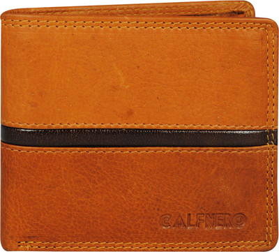 Calfnero Men Casual Brown Genuine Leather Wallet(6 Card Slots)
