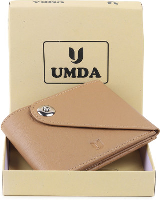 Umda Men Casual Beige Artificial Leather Wallet(7 Card Slots)