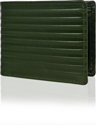Allen Cooper Men Green Genuine Leather Wallet(7 Card Slots)