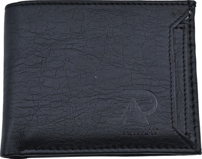 Arthav Men Casual Black Genuine Leather Wallet(4 Card Slots)