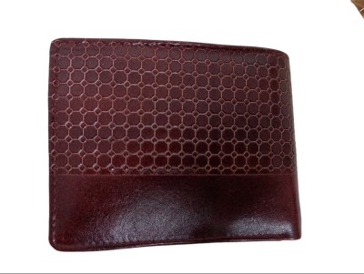 AriesLeather Men Formal Maroon Genuine Leather Wallet(6 Card Slots)