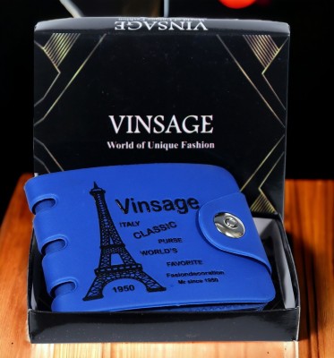 Vinsage Men Casual, Ethnic, Evening/Party, Formal, Travel, Trendy Blue Artificial Leather Wallet(6 Card Slots)