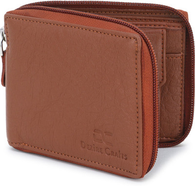 DEZiRE CRAfTS Men Trendy, Travel, Formal, Evening/Party, Casual, Ethnic Tan Artificial Leather, Fabric Wallet(7 Card Slots)