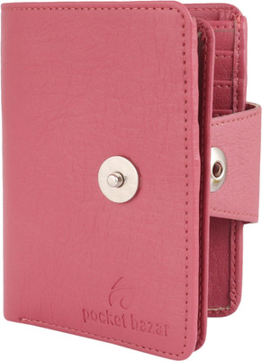 pocket bazar Men & Women Trendy Pink Artificial Leather Card Holder(10 Card Slots)