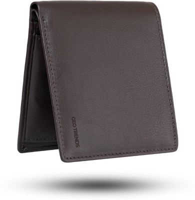 GEO TRENDS Men Casual Brown Genuine Leather Wallet(4 Card Slots)