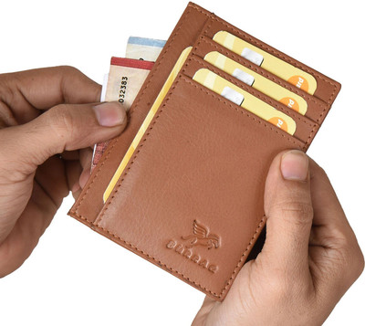 burraq Men Formal, Casual Tan Genuine Leather Card Holder(5 Card Slots)