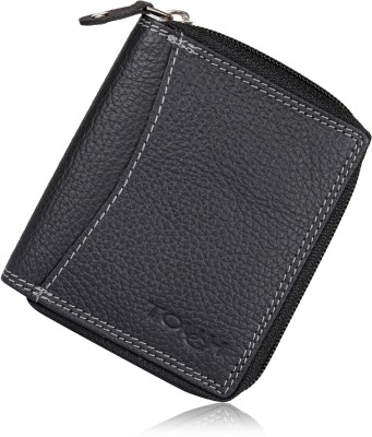 TOUGH Men & Women Casual Black Genuine Leather Card Holder(10 Card Slots)