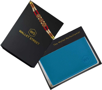 WALLETSTREET Men Casual, Ethnic, Evening/Party, Formal Blue Genuine Leather Wallet(5 Card Slots)