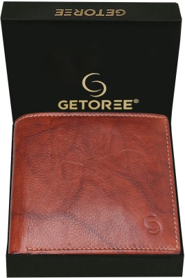 GETOREE Men Casual Tan Genuine Leather Wallet(3 Card Slots)