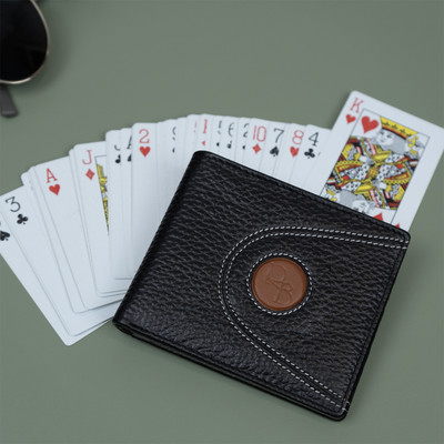 Rich Born Men Formal Black Genuine Leather Wallet(5 Card Slots)