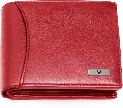 WILDHORN Men Casual Red Genuine Leather Wallet(9 Card Slots)