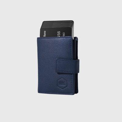 WALLETSTREET Men & Women Casual, Formal, Ethnic, Evening/Party, Trendy Blue Genuine Leather, Aluminium Wallet(9 Card Slots)