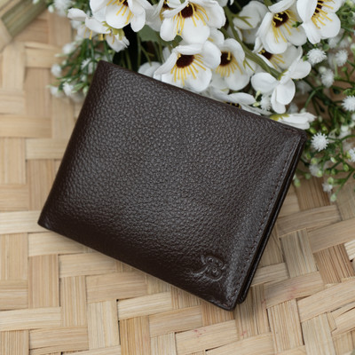 Rich Born Men Formal Brown Genuine Leather Wallet(8 Card Slots)
