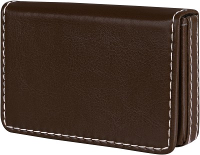 Devansh Enterprise Men & Women Casual Brown Artificial Leather Card Holder(12 Card Slots)