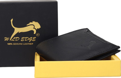 Wildedge Men Casual Black Artificial Leather Wallet(6 Card Slots)