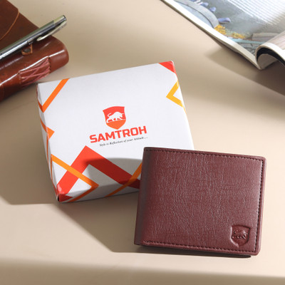 SAMTROH Men Brown Artificial Leather Wallet(11 Card Slots)