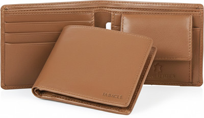 Fabacle Men Casual, Formal Tan Genuine Leather Wallet(3 Card Slots)