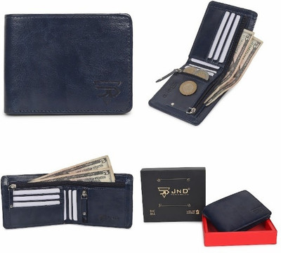 JND Men Casual Blue Artificial Leather Wallet(12 Card Slots)