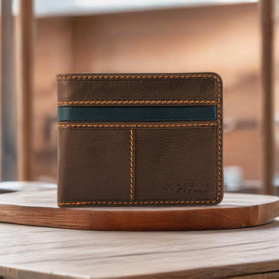 HRX by Hrithik Roshan Men Casual Brown Genuine Leather Wallet(8 Card Slots)