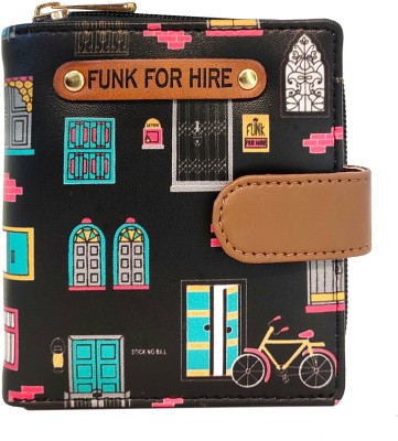 FUNK FOR HIRE Women Casual Black, Multicolor Artificial Leather Wallet(10 Card Slots)