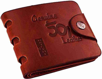 ESTILO FLEM Men Casual Tan Artificial Leather Wallet(8 Card Slots)