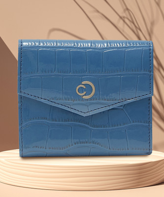 Caprese Women Casual Blue Artificial Leather Wallet(3 Card Slots)