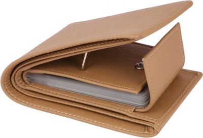 JND Men Formal Beige Artificial Leather Wallet(10 Card Slots)