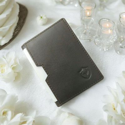 Urban Crew Men & Women Casual Brown Genuine Leather Card Holder(6 Card Slots)