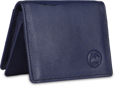 DOLPHIN GLOBAL Men & Women Travel, Casual, Formal, Trendy Blue Genuine Leather Card Holder(6 Card Slots)
