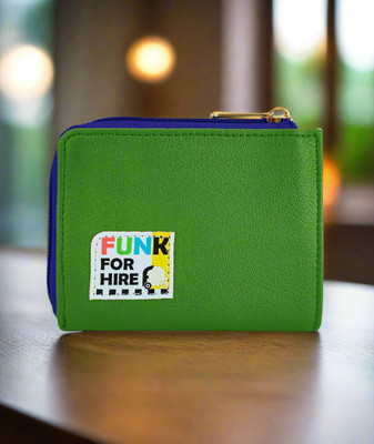 FUNK FOR HIRE Women Casual, Formal, Trendy Green Artificial Leather Wrist Wallet(6 Card Slots)