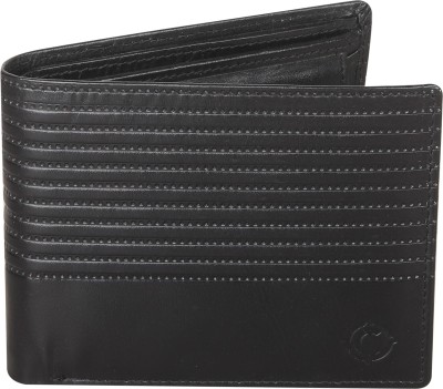 Cotnis Men Casual, Formal, Travel Black Genuine Leather Wallet(7 Card Slots)