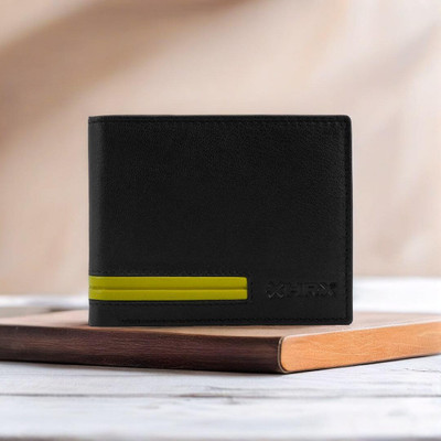 HRX by Hrithik Roshan Men Casual Black Genuine Leather Wallet(8 Card Slots)