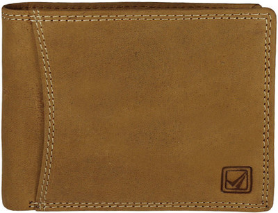 Kan Men & Women Casual Brown Genuine Leather Wallet(6 Card Slots)