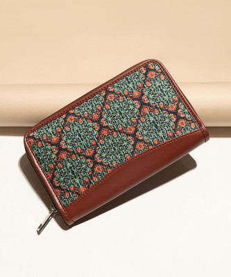 ZOUK Women Casual Green Jute Wallet(4 Card Slots)