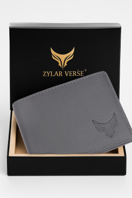 ZYLAR VERSE Men & Women Grey Genuine Leather Wallet(3 Card Slots)