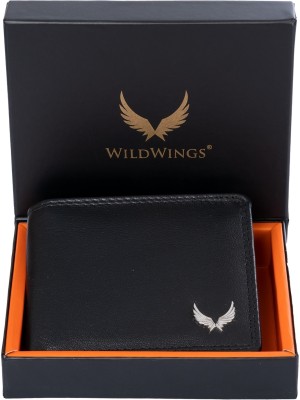 WILDWINGS Men Trendy, Evening/Party, Casual, Formal Black Genuine Leather Wallet(6 Card Slots)