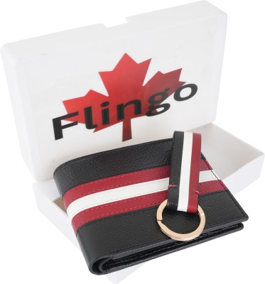 Flingo Men Casual, Formal Black Genuine Leather Wallet(6 Card Slots)