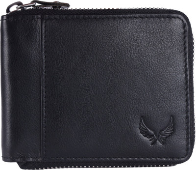 WILDWINGS Men Trendy, Evening/Party, Casual, Formal Black Genuine Leather Wallet(6 Card Slots)