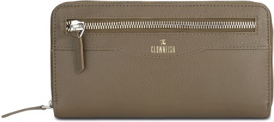The CLOWNFISH Women Casual Green Genuine Leather Wallet(6 Card Slots)